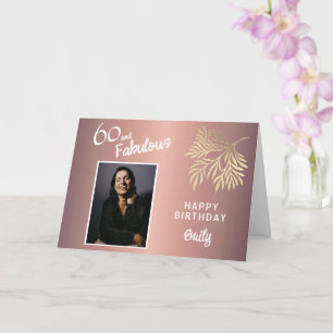 60 and Fabulous Foliage 60th Birthday Photo Card