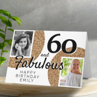 60 and Fabulous Gold Glitter 2 Photo 60th Birthday