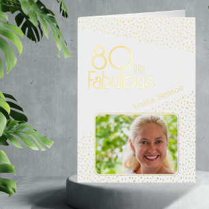60 and Fabulous Gold Glitter Photo 60th Birthday Foil Greeting Card