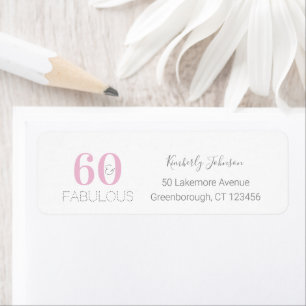 60 and Fabulous Modern Pink Grey Birthday