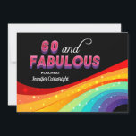 60 and Fabulous Rainbow Sparkle Birthday Party Invitation<br><div class="desc">Dazzle your guests with these bright rainbow 60 and Fabulous birthday party invitations. Pink and purple bold typography above a colourful rainbow with faux sparkles creates a stunning look for your big 60th birthday event. The modern black background really makes your fun colour choices pop and stand out. Coordinate with...</div>
