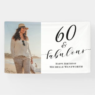 60 and Fabulous Sixtieth Birthday Photo Script  Banner
