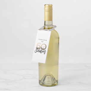 60 and fabulous thank you modern birthday favor bottle tag