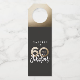 60 and fabulous thank you modern birthday favor bottle tag
