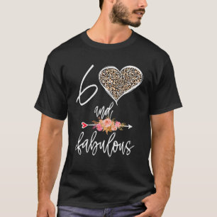 60 And Fabulous With Leopard Heart Dad Mum 60Th Bi T-Shirt