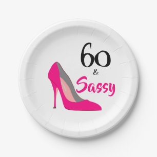60 and Sassy 60th Birthday Party Paper Plate