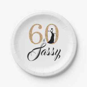 60 and Sassy Birthday Party Paper Plate