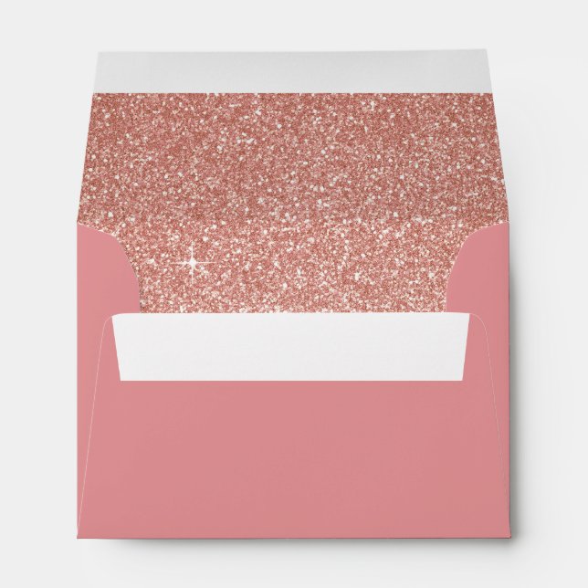 60 and Sassy Birthday Rose Gold Blush Pink Glitter Envelope (Back (Bottom))