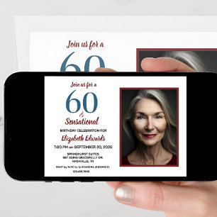 60 and Sensational Birthday Celebration Invitation