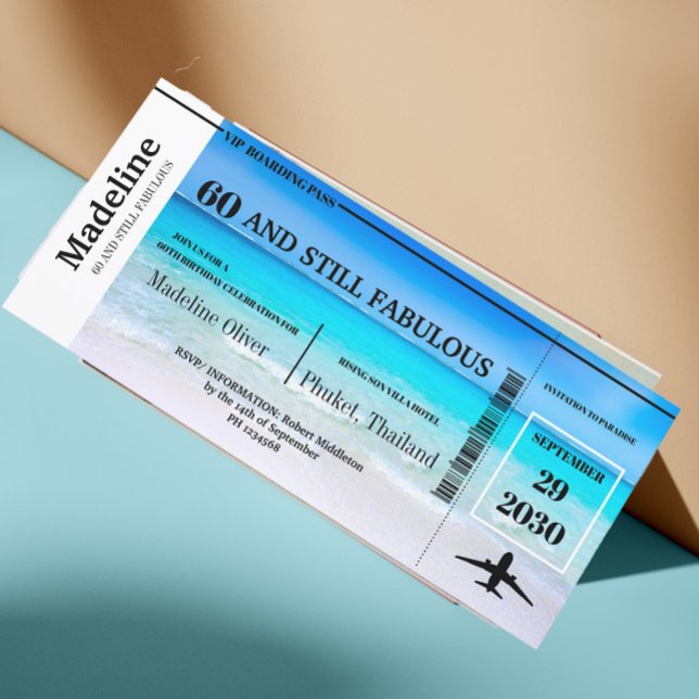 60 and Still Fabulous Boarding Pass Birthday (Creator Uploaded)
