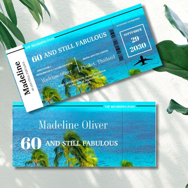 60 and Still Fabulous Tropical Birthday Invitation (Creator Uploaded)