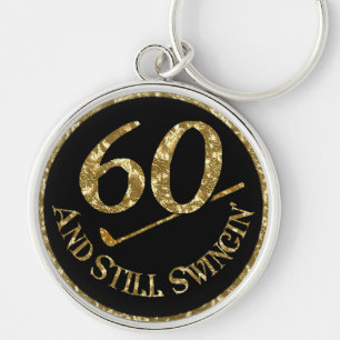 60 And Still Swingin' Golf Balls Key Ring