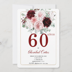 60 Años Cumpleaños Adulto Mujer Invitation