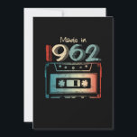 60 Birthday Gifts Year Old Made in 1962 Cassette Save The Date<br><div class="desc">Made in 1962 retro cassette tape is great birthday gifts idea for men women,  celebrate 60th birthday for your friends,  family with this. Get the 1962 60th birthday apparel makes for your dad,  mum,  brother,  sister,  husband,  wife,  girlfriend,  boyfriend</div>