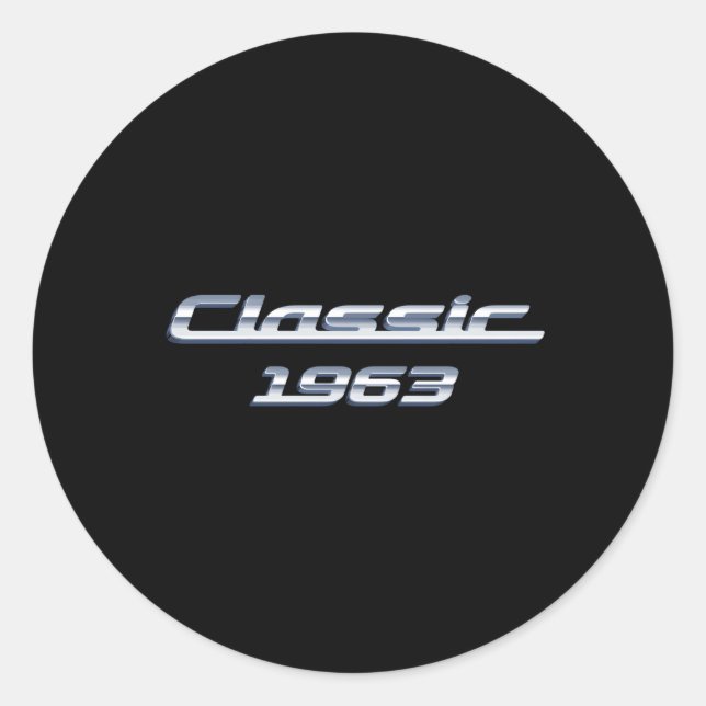 60 Car 1963 60Th Classic Round Sticker (Front)