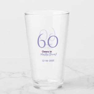 60 & fabulous birthday purple bold name date styli glass