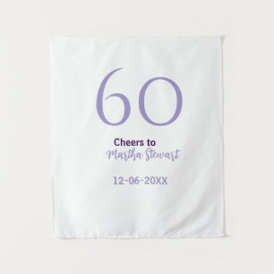 60 & fabulous birthday purple bold name date styli tapestry