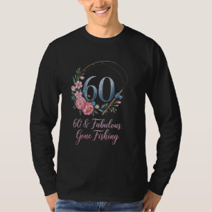 60 Fabulous Fishing Floral 1965 Birthday Design T-Shirt