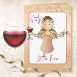 60 Fabulous Glam Cartoon Red Wine 60th Birthday  Card<br><div class="desc">Is that Fabulous person celebrating their 60th birthday?  This classy cartoon card with plenty of sparkle can be personalised with her name and your birthday greeting!</div>