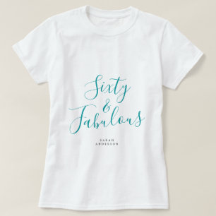 60 Fabulous Green Custom Name 60th Birthday Gift T-Shirt