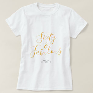 60 Fabulous Yellow Custom Name 60th Birthday Gift T-Shirt