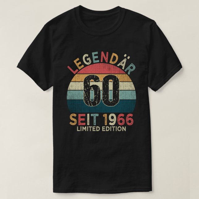 60. Geburtstag Legendär Seit 1966 Jahrgang T-Shirt (Design Front)