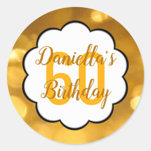 60 - Golden Numbers Birthday Stickers