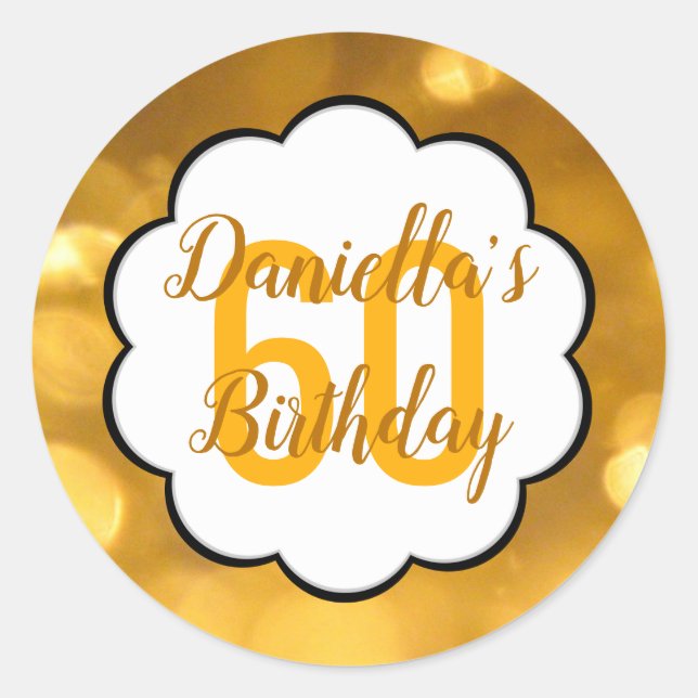 60 - Golden Numbers Birthday Stickers (Front)