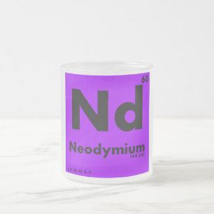 60 Neodymium   Periodic Table of Elements Frosted Glass Coffee Mug