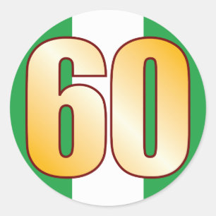 60 NIGERIA Gold Classic Round Sticker