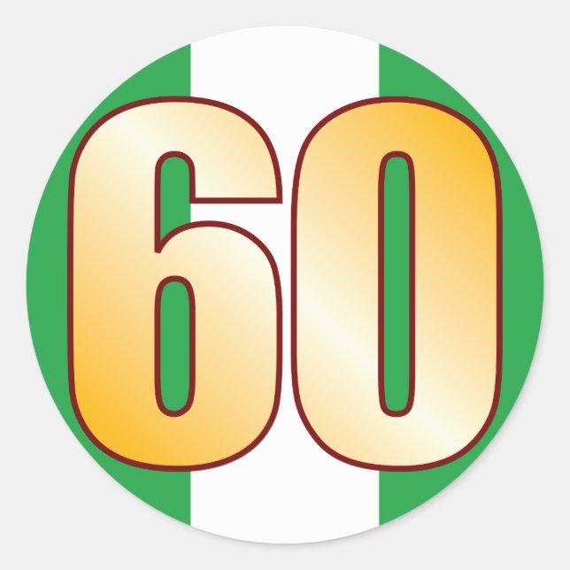 60 NIGERIA Gold Classic Round Sticker (Front)
