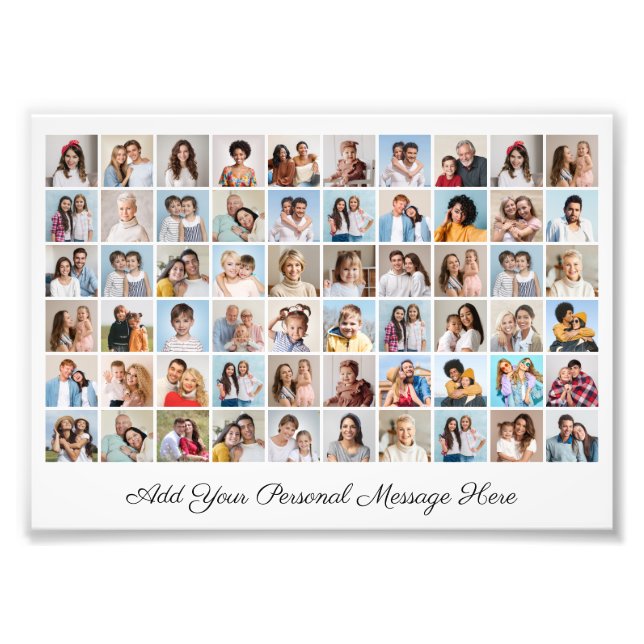 60 Photo Collage Add A Greeting Photo Enlargement (Front)