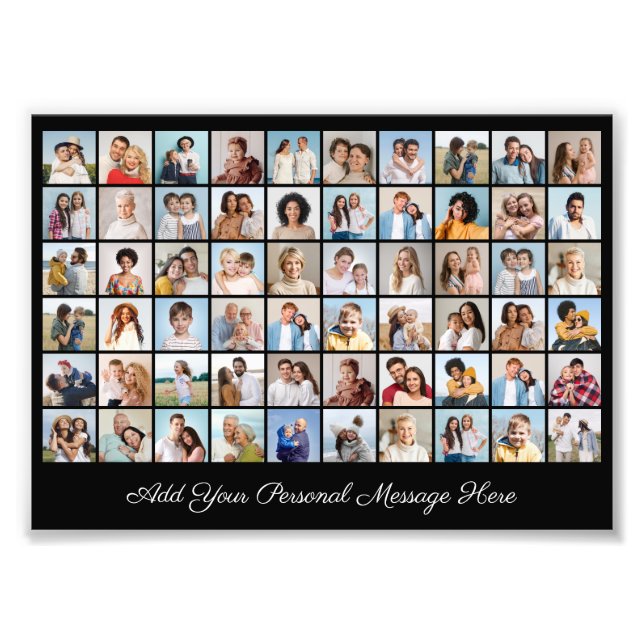 60 Photo Collage Add A Greeting Photo Enlargement (Front)