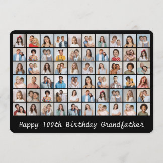 60 Photo Collage Add Any Age & Name Birthday Card