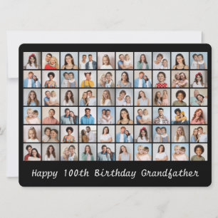 60 Photo Collage Add Any Age & Name Birthday Card