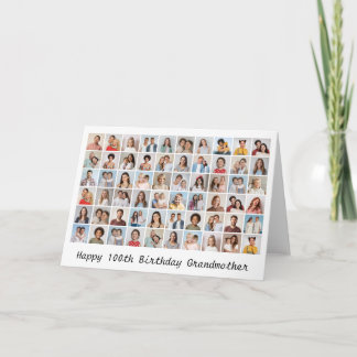 60 Photo Collage Add Any Name & Age Birthday Card