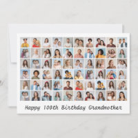 60 Photo Collage Add Any Name & Age Birthday Card