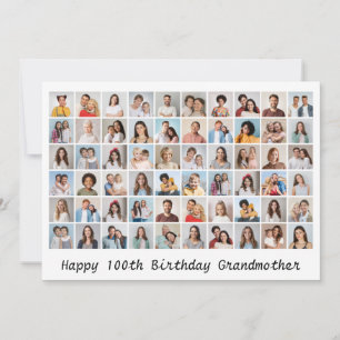 60 Photo Collage Add Any Name & Age Birthday Card