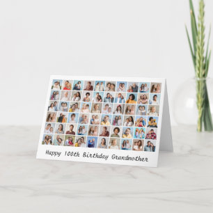 60 Photo Collage Add Any Name & Age Birthday Card