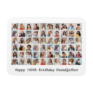 60 Photo Collage Add Any Name & Age Birthday Magnet