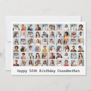 60 Photo Collage Add Name/Greeting Birthday Card
