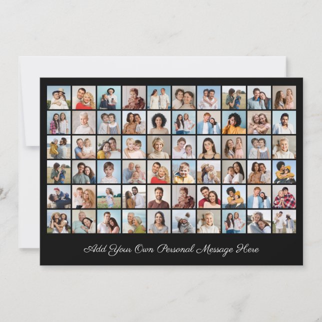 60 Photo Collage Add Your Greeting Editable Color Invitation (Front)