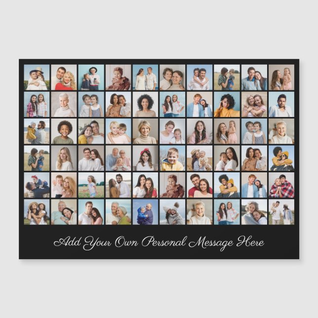 60 Photo Collage Add Your Greeting Magnetic Card (Front)