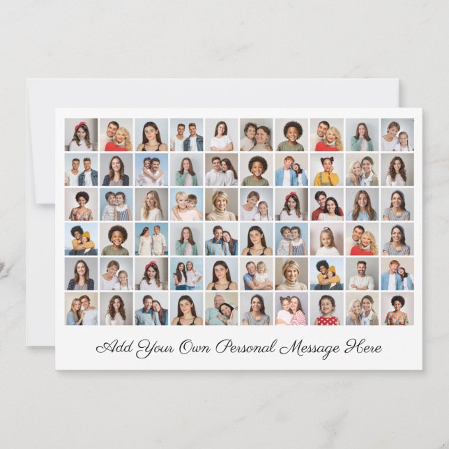 60 Photo Collage Add Your Own Greeting Card (Front)