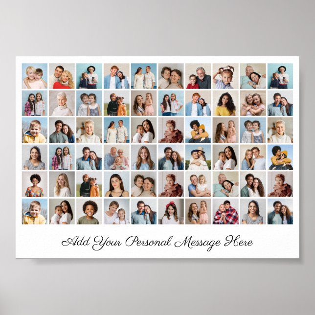 60 Photo Collage Add Your Own Greeting  Poster (Front)