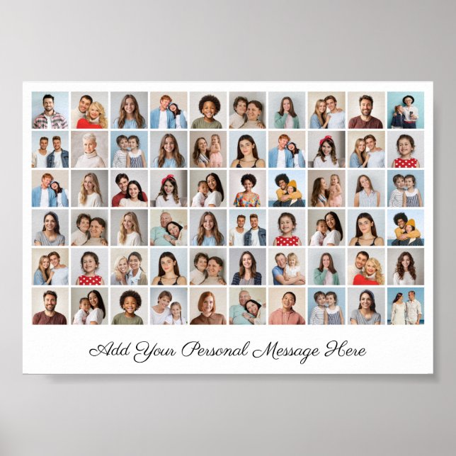 60 Photo Collage Add Your Own Greeting  Poster (Front)