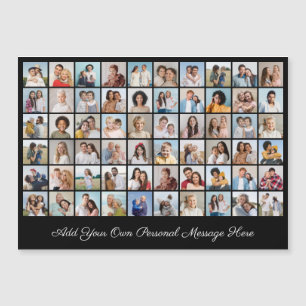 60 Photo Collage Add Your Own Text Magnetic Card