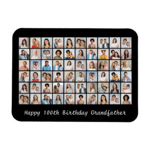 60 Photo Collage Happy Birthday Dad Magnet 