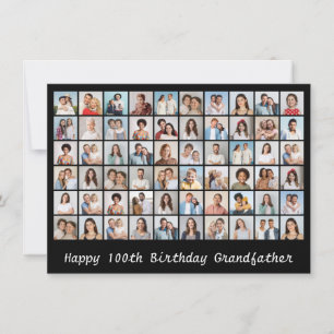 60 Photo Collage Happy Birthday Father Flat Card