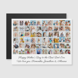 60 Photo Collage Happy Father's Day Magnetic Card
